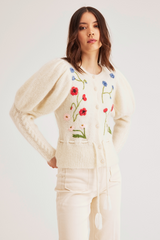 Colette Cardigan, Cream poppy
