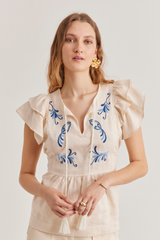 Ellie Top, Cream Birdie