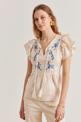 Ellie Top, Cream Birdie