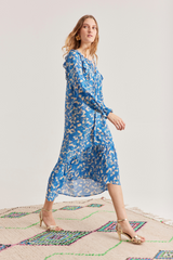 Evelyn Dress, Pop Paisley - Royal Blue