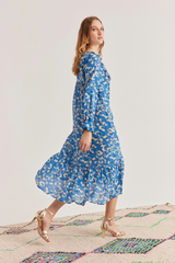 Evelyn Dress, Pop Paisley - Royal Blue