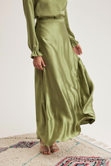 Ivy Silk Skirt, Fern