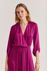 Julianna Silk Dress, Orchid Pink