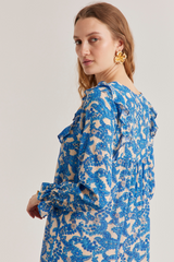 Evelyn Dress, Pop Paisley - Royal Blue