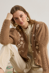 Colette Cardigan, Caramel Beige