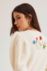 Colette Cardigan, Cream poppy