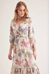 Savannah Dress, Cream Lilac