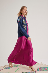 Holly Cardigan, Navy Orchid Pink