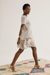 Jolene Dress, Cream Dot