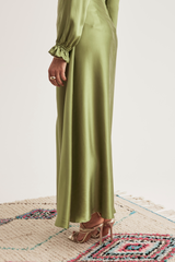 Ivy Silk Skirt, Fern