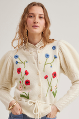 Colette Cardigan, Cream poppy