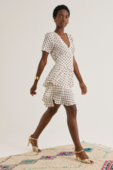 Jolene Dress, Cream Dot