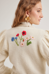 Colette Cardigan, Cream poppy