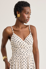 Coraline Dress, Cream Dot