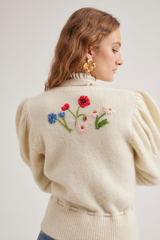 Colette Cardigan, Cream poppy