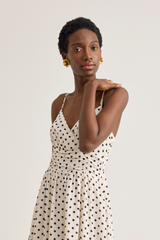 Coraline Dress, Cream Dot