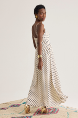 Coraline Dress, Cream Dot