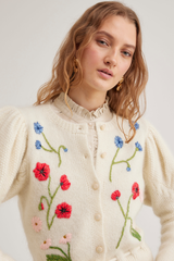 Colette Cardigan, Cream poppy
