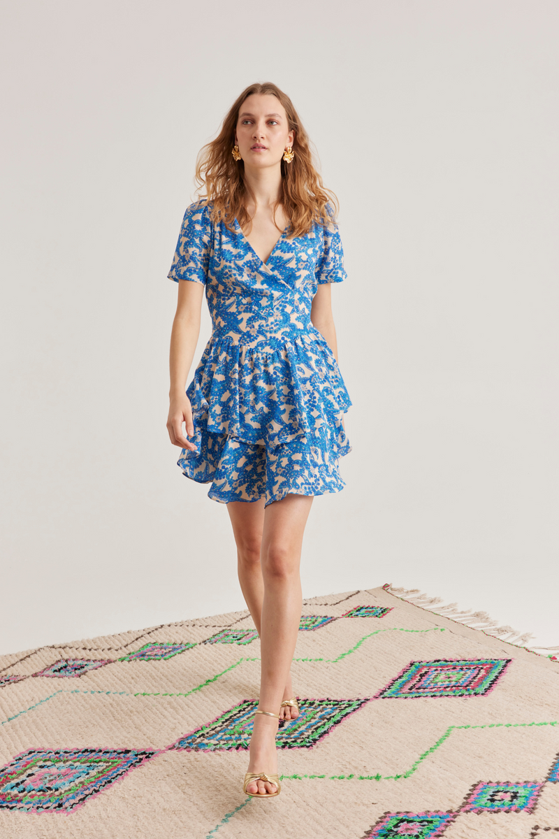 Jolene Dress, Pop Paisley- Royal blue