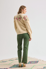 Holly Cardigan, Ivory rose Lilac