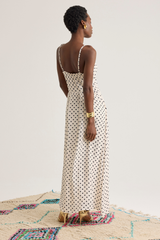 Coraline Dress, Cream Dot