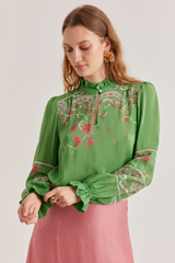 Ivy Silk Skirt, Rose