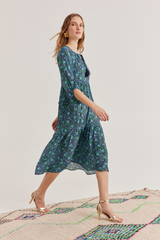 Caroline Dress, Blue Blossom