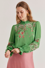 Victoria Shirt, Birdie Pistachio