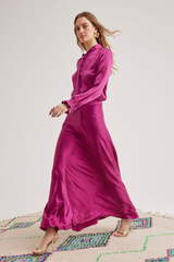 Ivy Silk Skirt, Orchid Pink