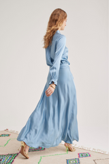 Ivy Silk Skirt, Bluebell