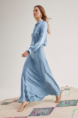 Ivy Silk Skirt, Bluebell