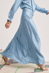 Ivy Silk Skirt, Bluebell