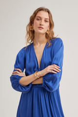 Julianna Silk Dress, Royal Blue