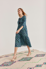 Caroline Dress, Blue Blossom