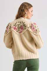 Holly Cardigan, Ivory rose Lilac