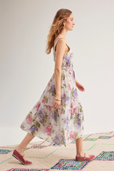 Hazel Dress, Cream Lilac