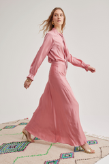 Ivy Silk Skirt, Rose
