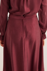 Ivy Silk Skirt, Berry