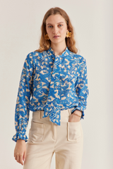 Pauline Shirt, Pop Paisley - Royal blue