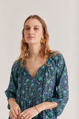 Caroline Dress, Blue Blossom