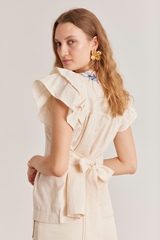 Ellie Top, Cream Birdie