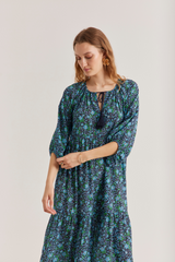 Caroline Dress, Blue Blossom