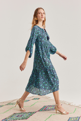 Caroline Dress, Blue Blossom