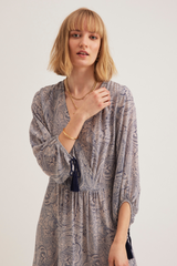 Julianne Dress, Navy Paisley
