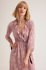 Josephine Dress, Wine Paisley