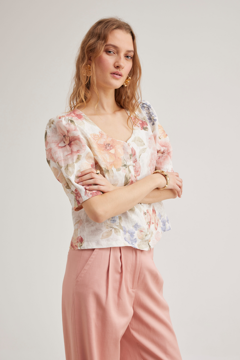 Zoe Blouse, Summer Bloom