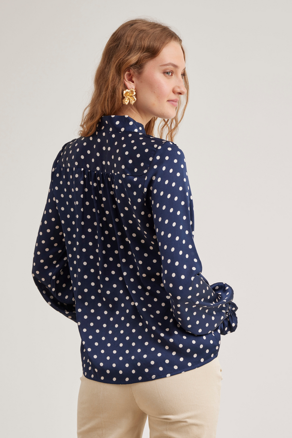 Pauline Shirt, Navy Dot