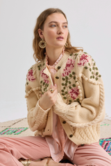 Holly Cardigan, Ivory rose Lilac