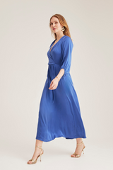 Julianna Silk Dress, Royal Blue