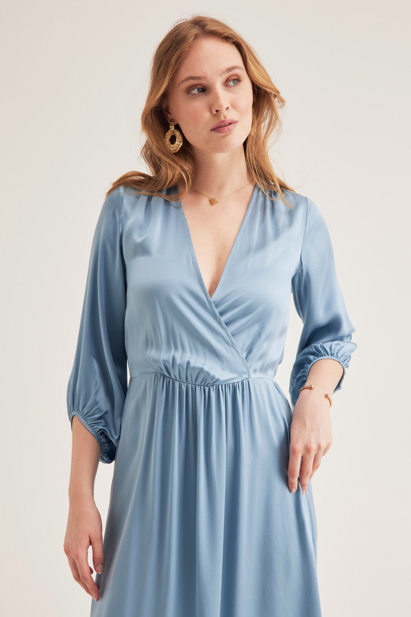Julianna Silk Dress, Bluebell
